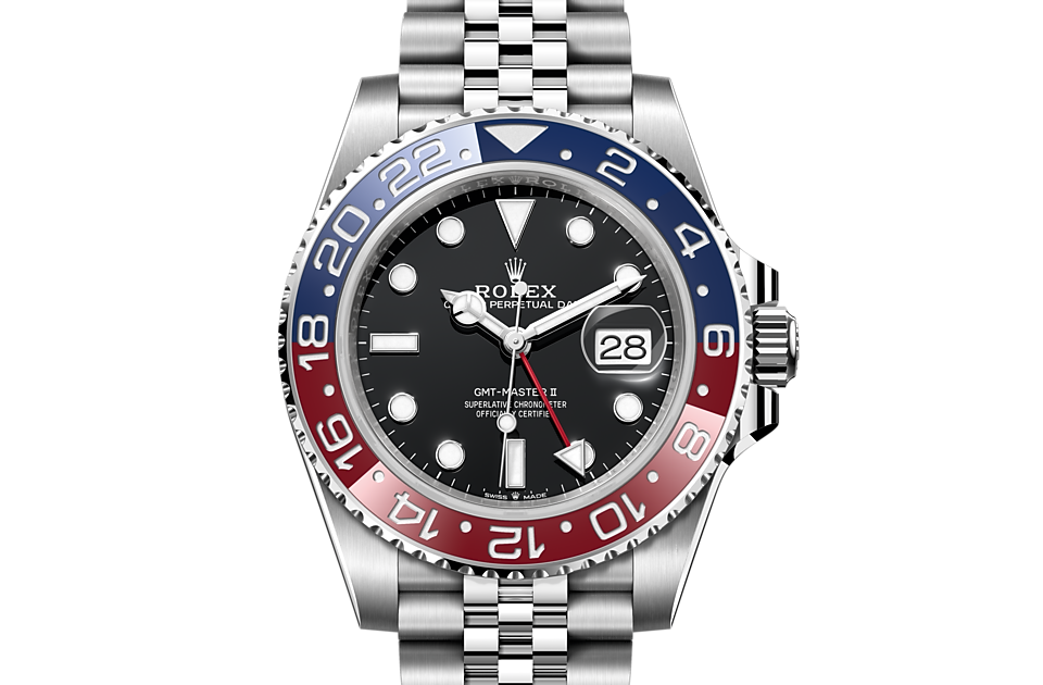 Rolex GMT-Master II in Oystersteel at 